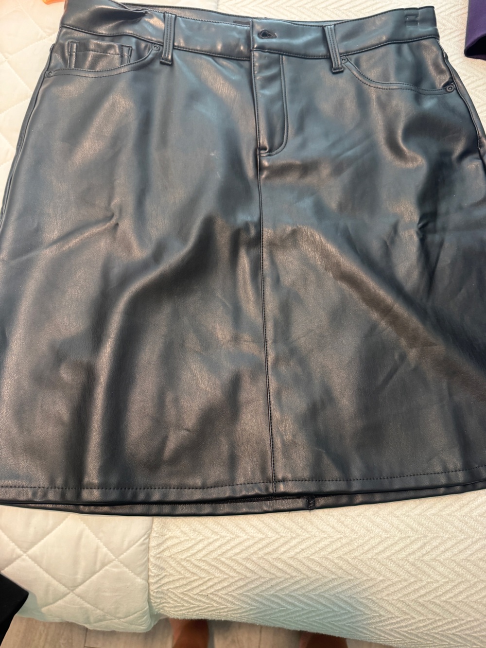 Woman Faux Leather Skirt NYDJ